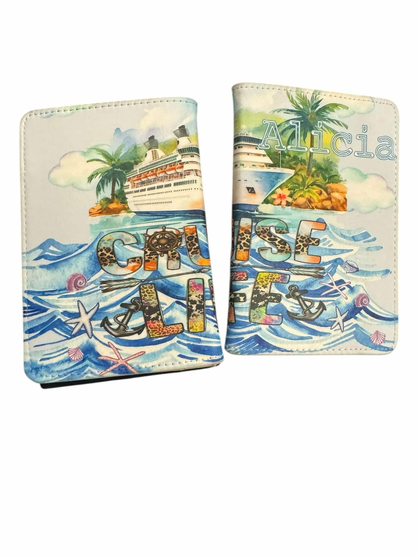 Cruise Life Personalized Leather Passport Holder