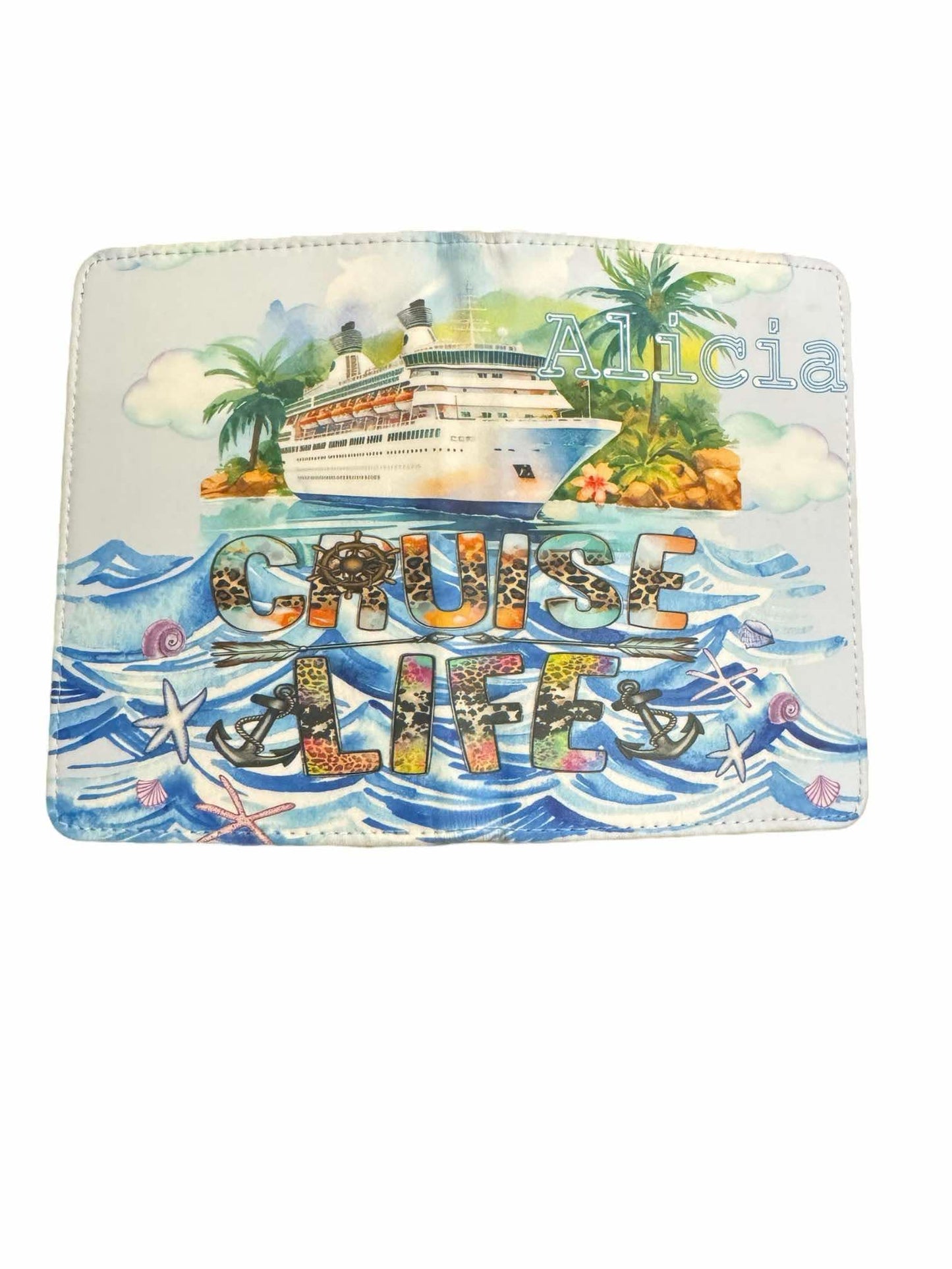 Cruise Life Personalized Leather Passport Holder