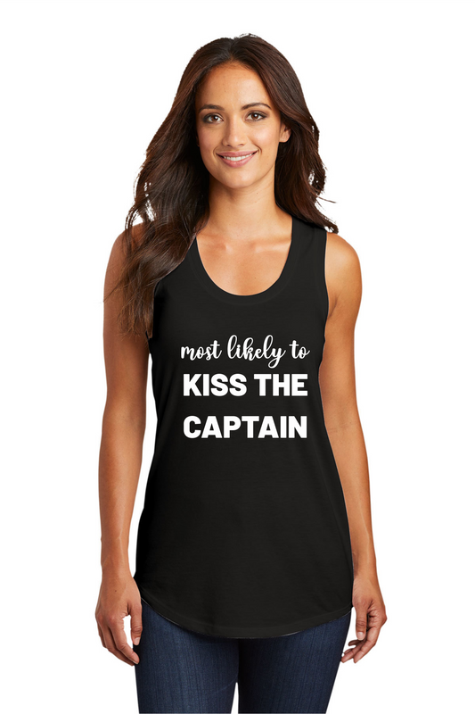 Most Likely to KISS THE CAPTAIN Women’s Triblend Racerback Tank