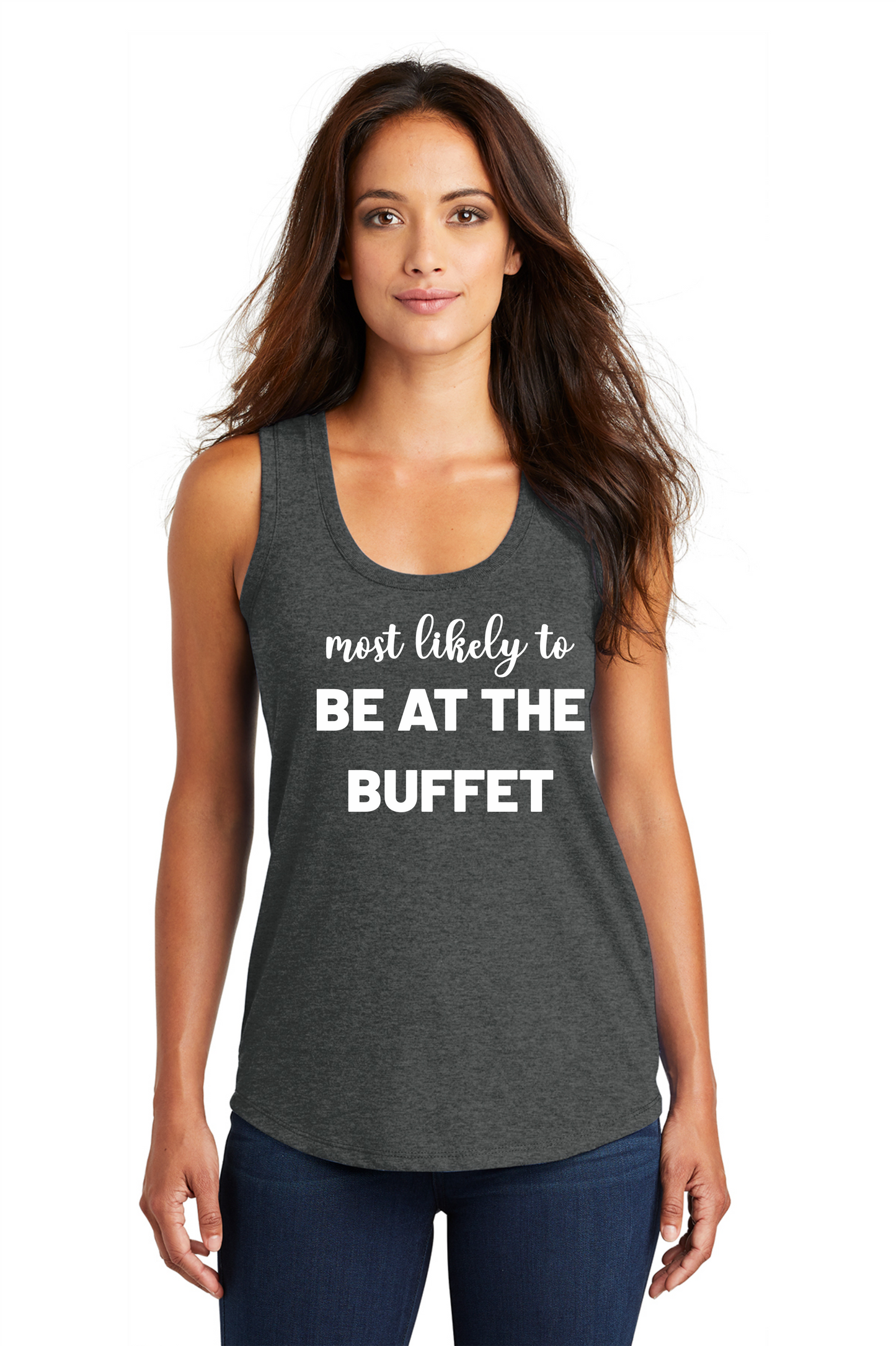 Most Likely to GAMBLE ALL NIGHT Women’s Triblend Racerback Tank