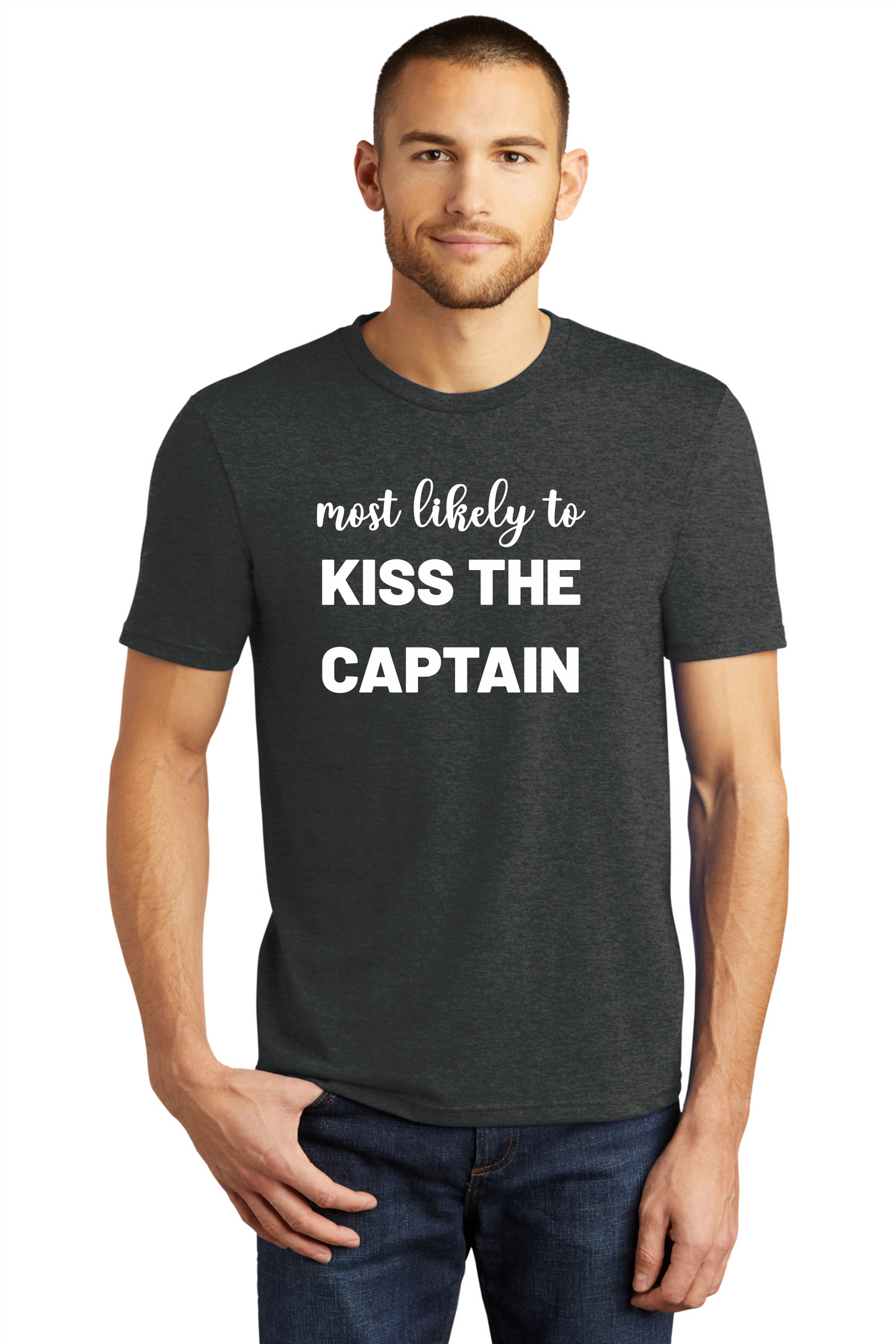 Most Likely to KISS THE CAPTAIN Triblend Shirt